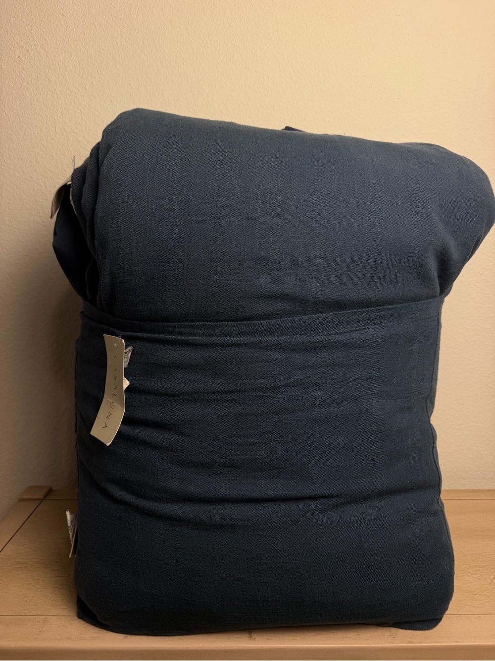 Casaluna Linen Blend Comforter Set mineral blue Queen NEW